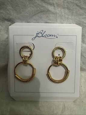 Jbloom Gold Double Hoop Drop Earrings